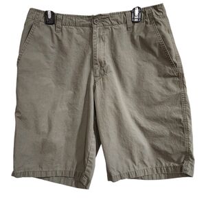 Dockers Mens Sz 32 Waist Chino Shorts Army Green Cotton Pockets